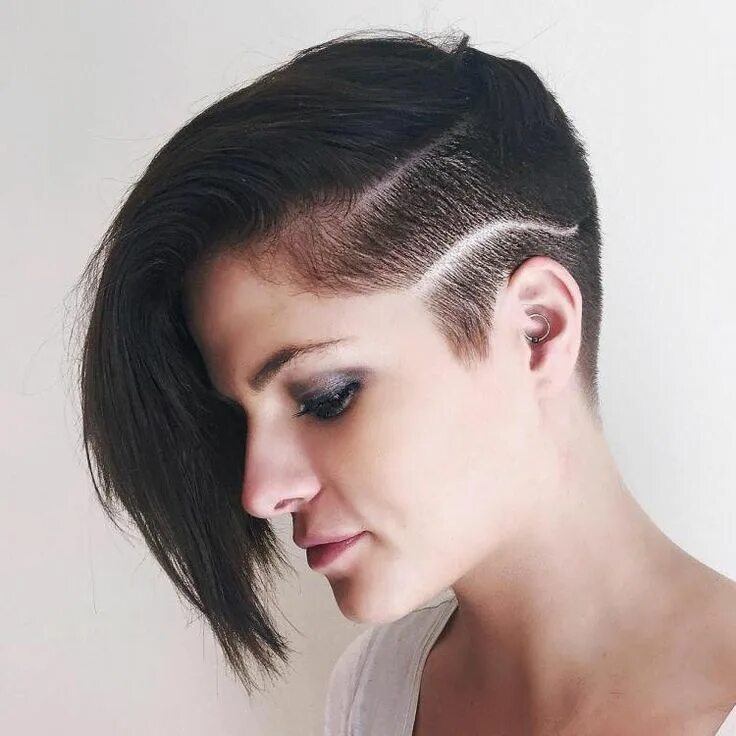 Каре стрижка с выбритой челкой Pin on Mild Punk Pixie Haircuts