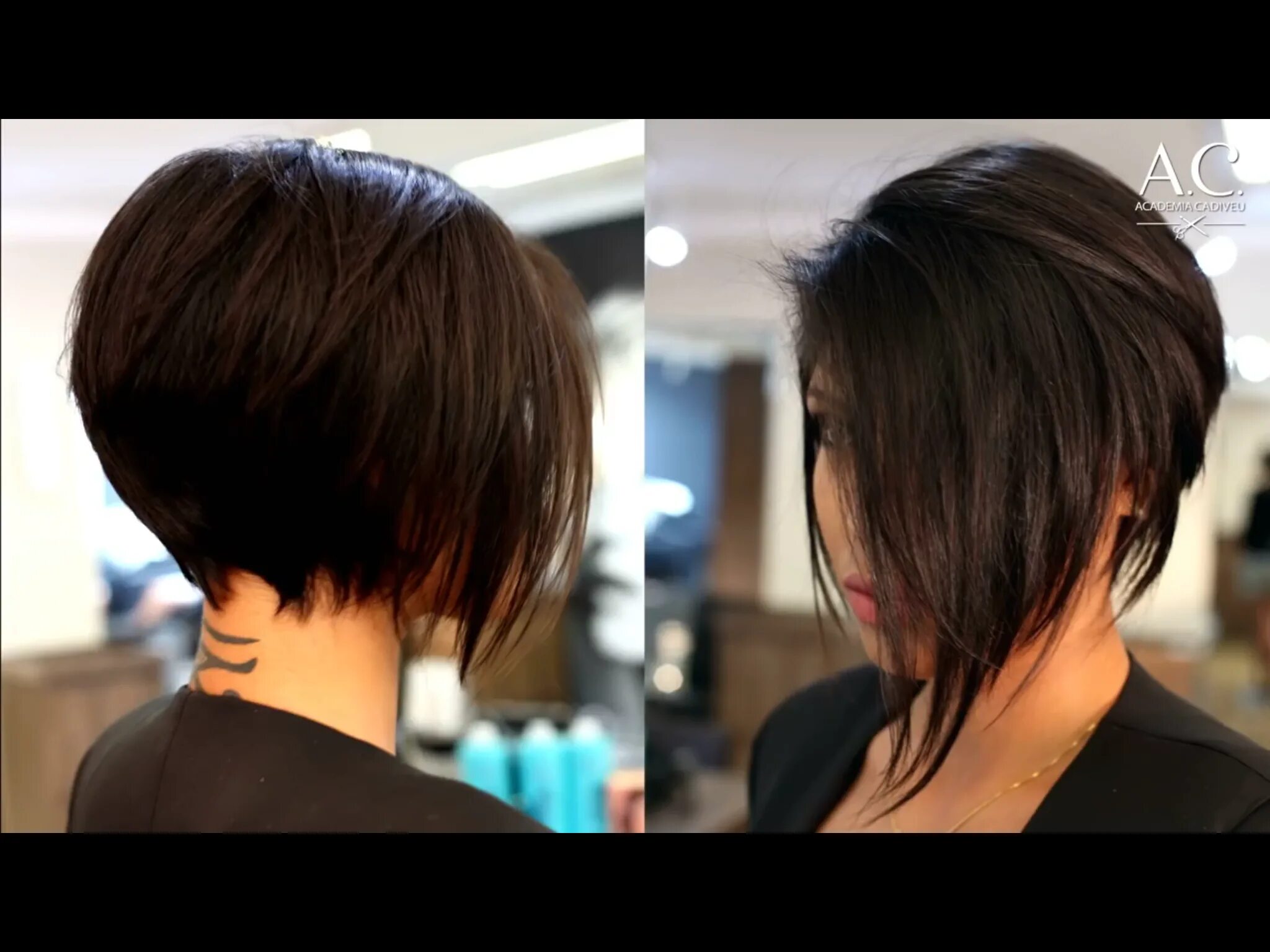 Каре стрижка со снятым верхом Short bob - Academia Cadiveu Cabelo, Cabelo curto bob, Cabelo curto chique
