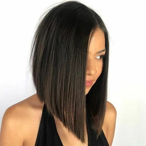 Каре стрижка впереди длинные 24 Poppin' Medium Box Braid You Have to See Long bob haircuts, Asymmetrical bob 