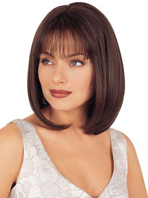 Каре стрижка женская с челкой средней длины Short Bobs For Round Faces 2014 - 2015 Bob-Hairstyle.Com Bob hairstyles for roun