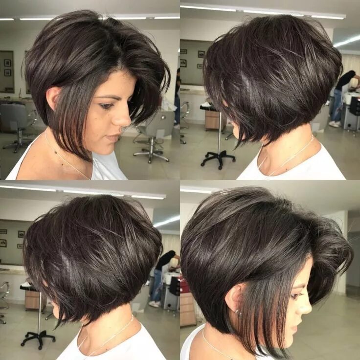 Каре стрижки фото со всех сторон Dark Brown Textured Bob with Root Lift Short hair cuts, Short hair cuts for wome
