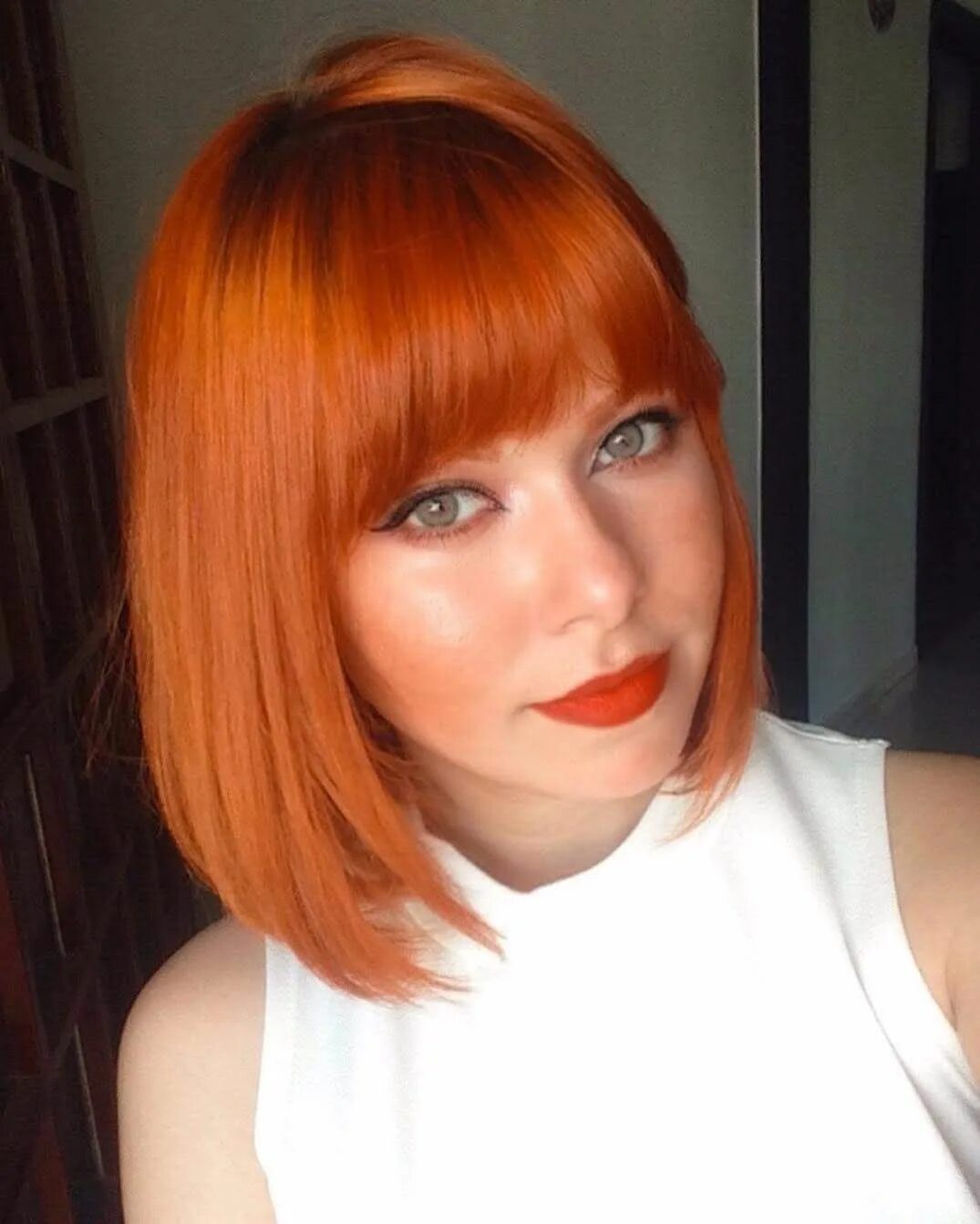 Каре стрижки рыжие #redhair #orangehair #gingers #ruivas #ruivosdobrasil #cabelocurto #cabeloruivo 