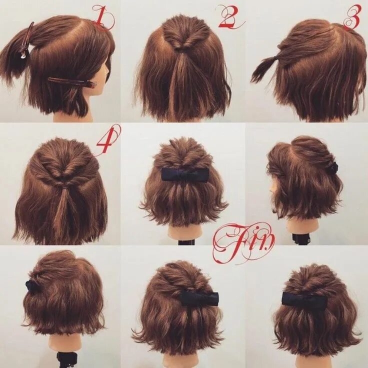 Каре своими руками в домашних Acconciature Sposa Acconciature per capelli corti, Acconciature semplici, Acconc