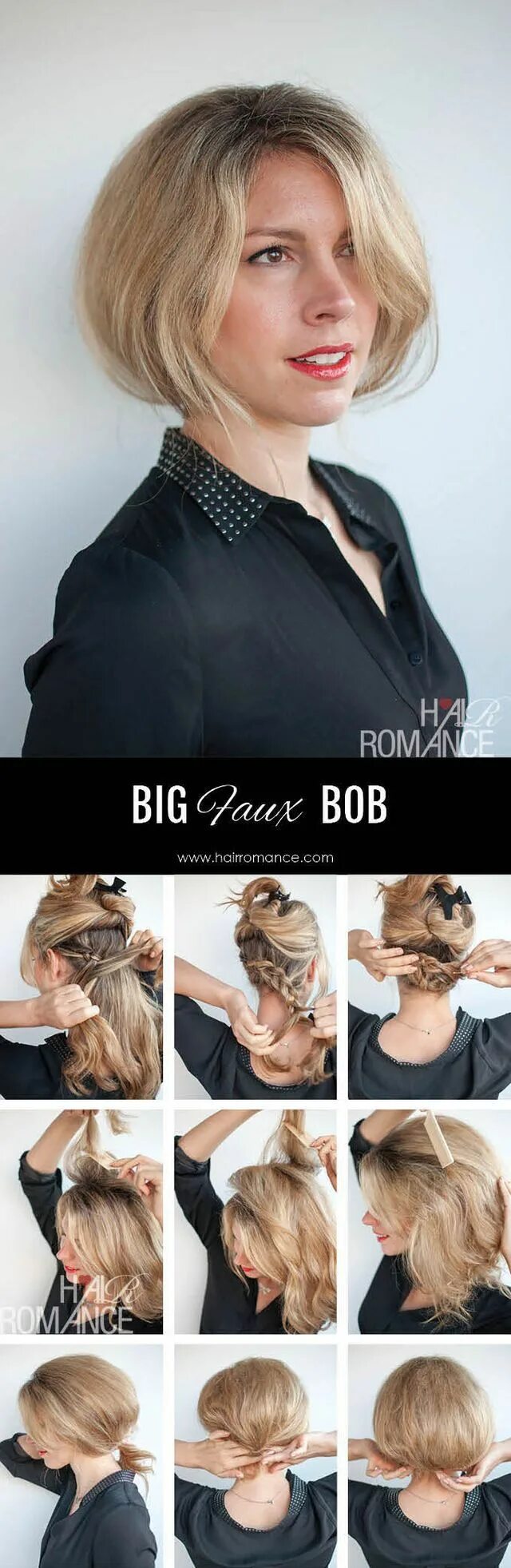 Каре в домашних условиях фото Faux bob hairstyle tutorial - try out short hair before the big chop (Hair Roman
