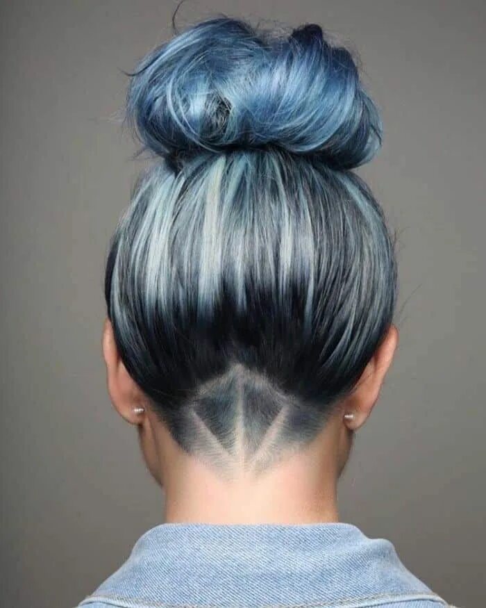 Каре выбритый затылок фото 30 Cool Hair Tattoo Designs for Ladies - SheIdeas Undercut long hair, Denim hair