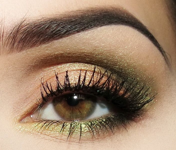 Каре зеленые глаза фото Green and Gold Tutorial - Makes the green pop in hazel eyes! Eyeshadow makeup, H
