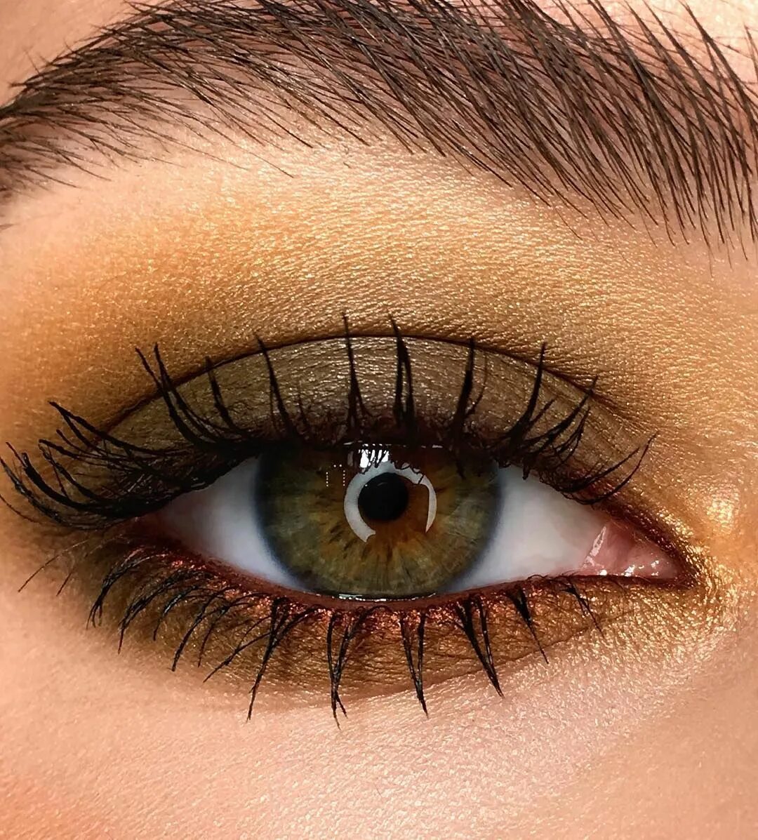Каре зеленые глаза фото undefined Eye makeup, No eyeliner makeup, Gold smokey eye
