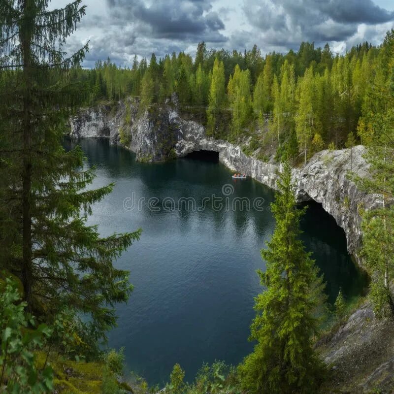 Карелия достопримечательности фото с описанием Marble Canyon in Ruskeala, Karelia at Sunset Stock Image - Image of water, reser