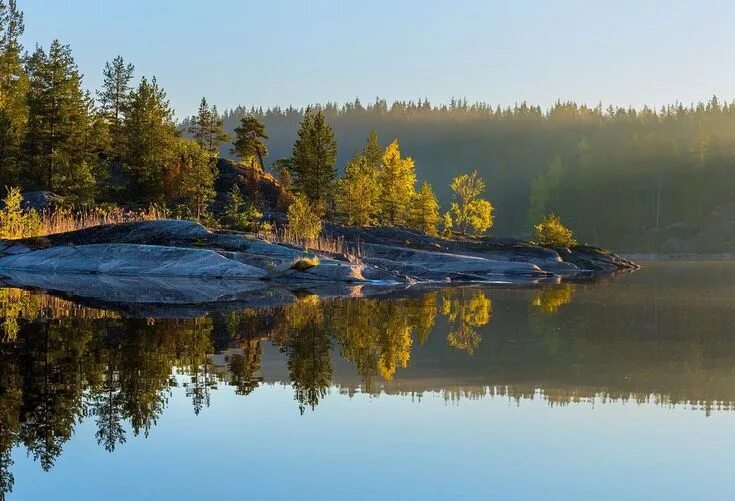 Карелия фото природы Зазеркалье (Ладожское озеро, Карелия, Россия) автор Лашков Фёдор // Through the 