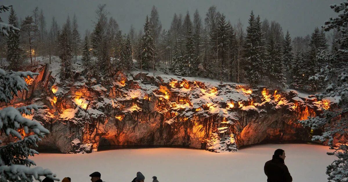 Карелия зимой что посмотреть фото Рускеала =) Пикабу