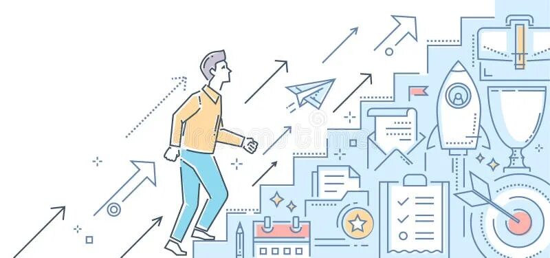 Карьерный рост дизайнера интерьера Career Growth - Modern Isometric Vector Web Banner Stock Vector - Illustration o