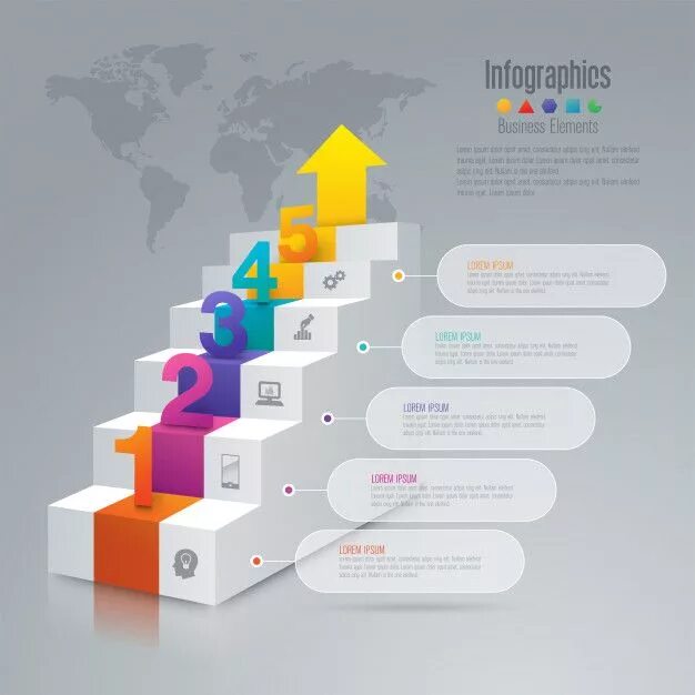 Карьерный рост дизайнера интерьера Premium Vector Infographics with steps and options Infographic, Infographic desi