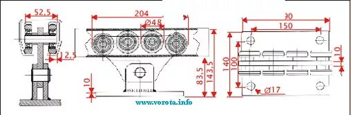 Каретки ворот чертеж Чертежи откатных роликов - найдено 76 картинок