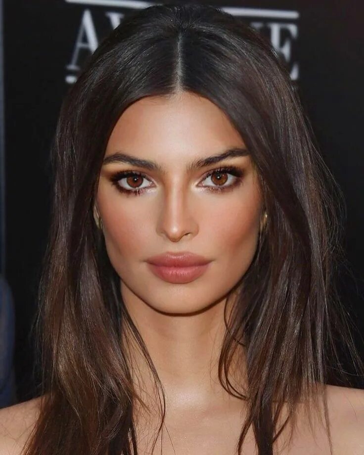 Карие глаза и черные брови фото emily ratajkowski Makeup looks, natural glam makeup looks for brunettes with bro