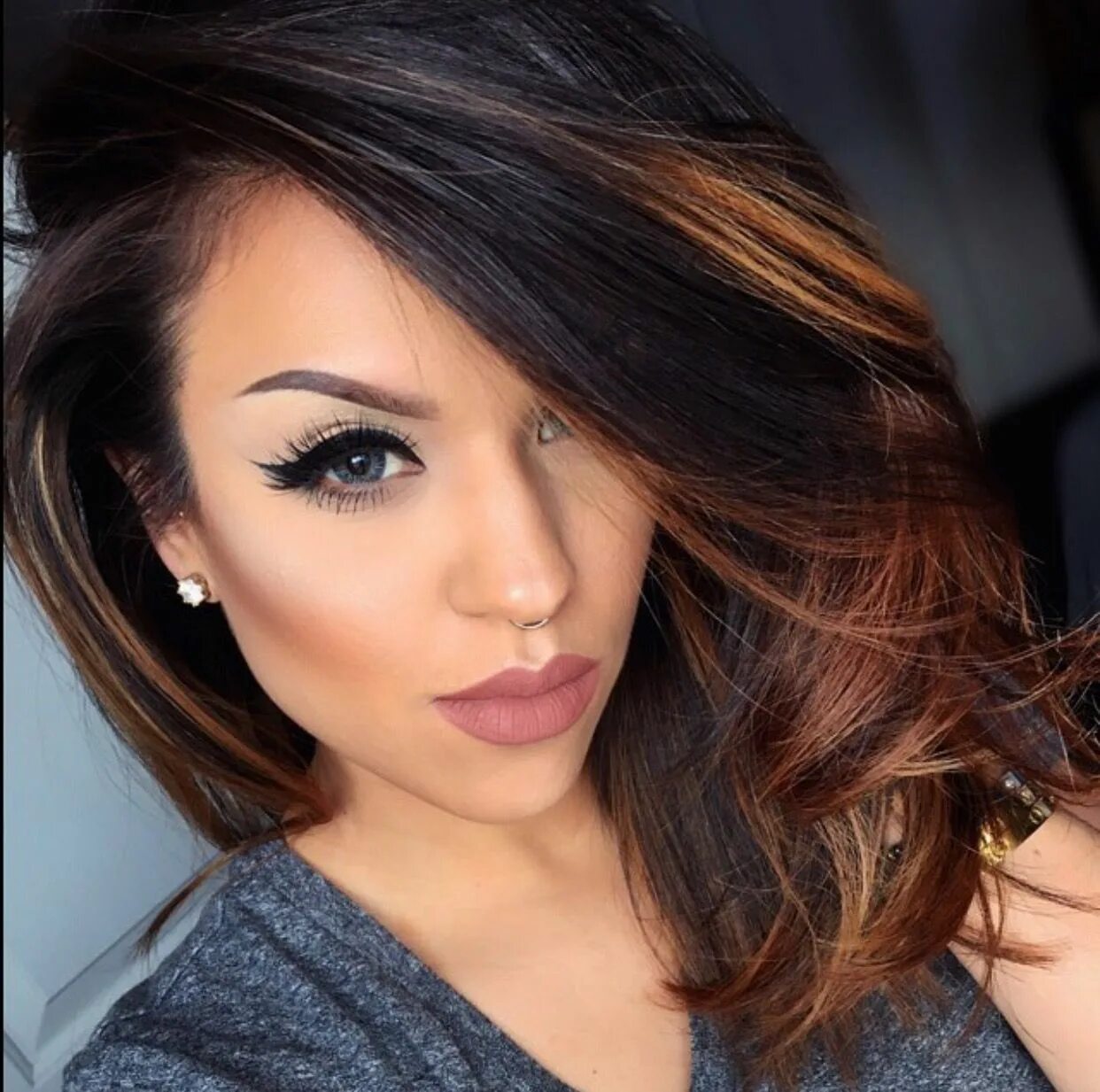 Карие глаза стрижка и цвет волос ❥ Pinterest : kitsuhh Long bob hairstyles, Long bob ombre, Hair cuts
