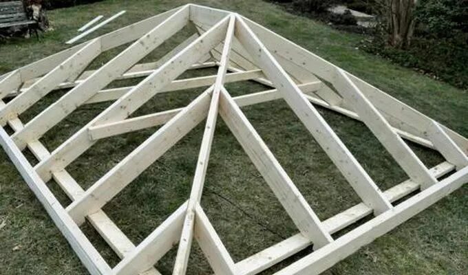 Каркас крыши фото Стропила для крыши: виды, расчет стропил Building a shed, Shed building plans, D