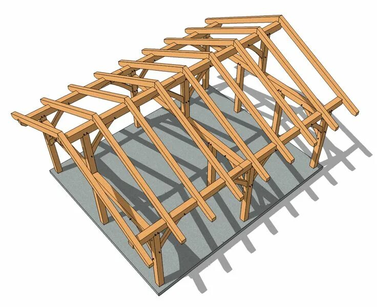 Каркас крыши с описанием фото 20 × 24 King Post Timber Frame Timber frame pavilion, Timber framing, Timber fra