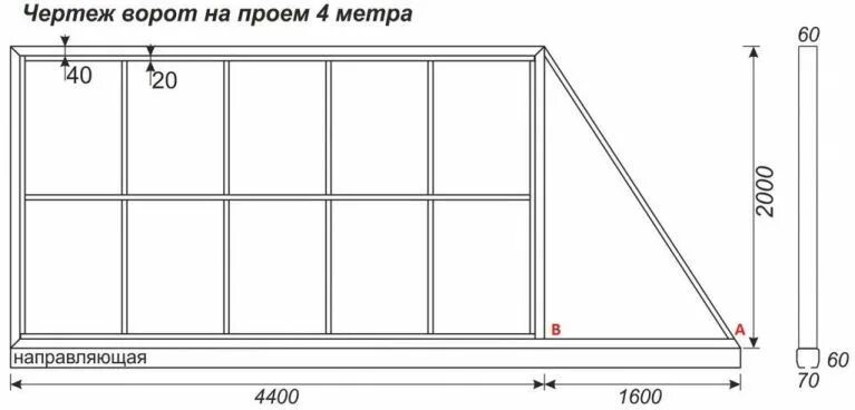 Каркас откатных ворот чертеж Откатные ворота: Устройство, Чертежи, Схемы, Эскизы +Отзывы Ворота, Забор перед 