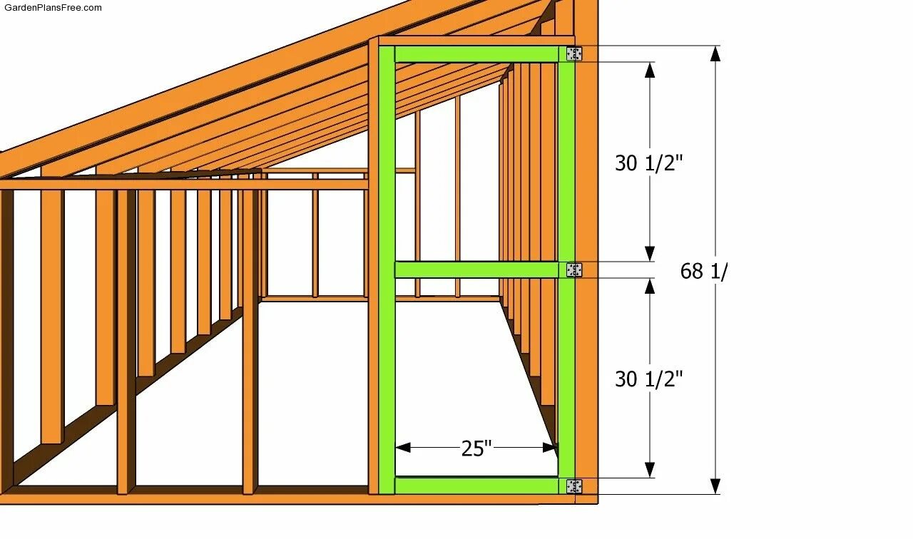 Каркас пристройки к дому чертеж Lean-to Greenhouse Plans Free Garden Plans - How to build garden projects Lean t
