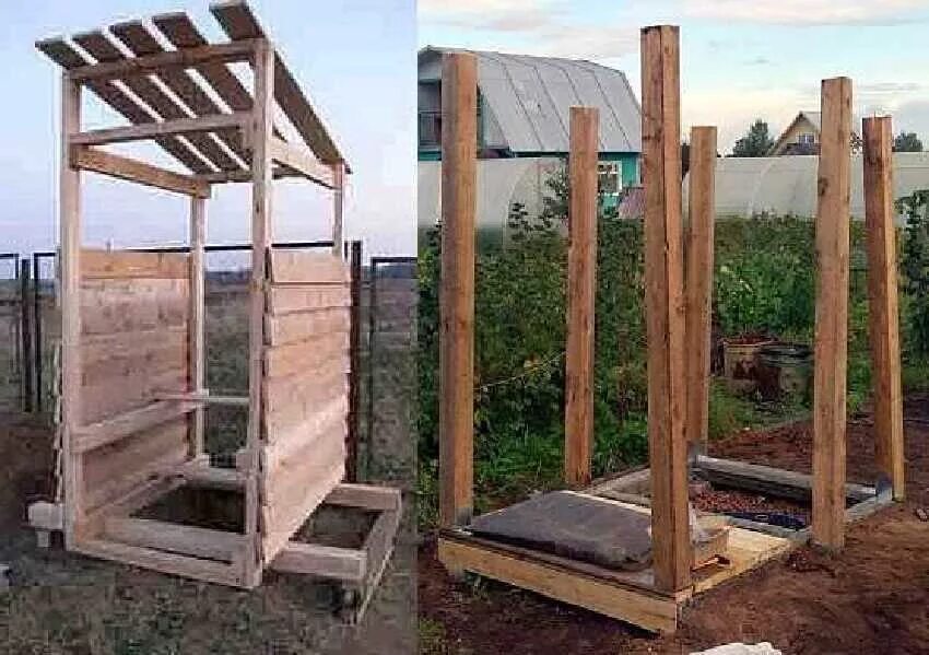 Каркас туалета для дачи своими руками Деревянный душ для дачи своими руками - как сделать душевую из дерева (досок и б