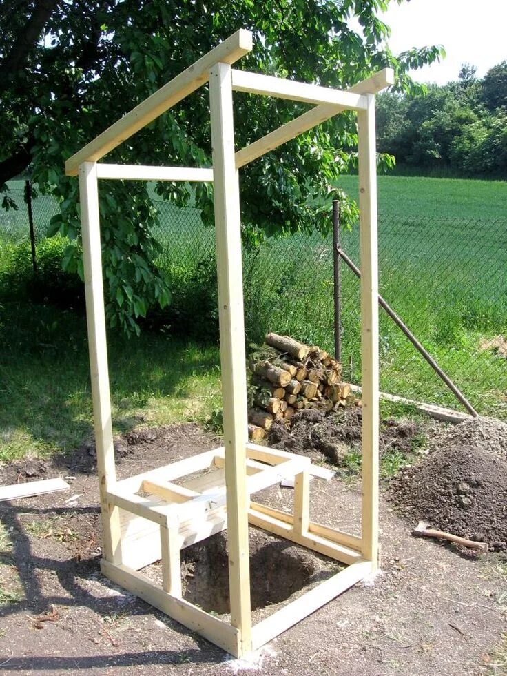 Каркас туалета для дачи своими руками Kadibudka - plánek - ZAHRADA.cz Idee per il giardino di casa, Doccia da giardino
