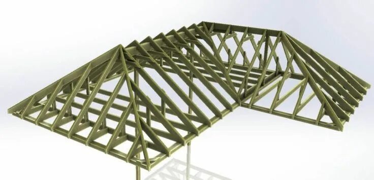 Каркас вальмовой крыши фото Hipped Roof Detailed Design Hip roof design, Roof styles, Roof truss design