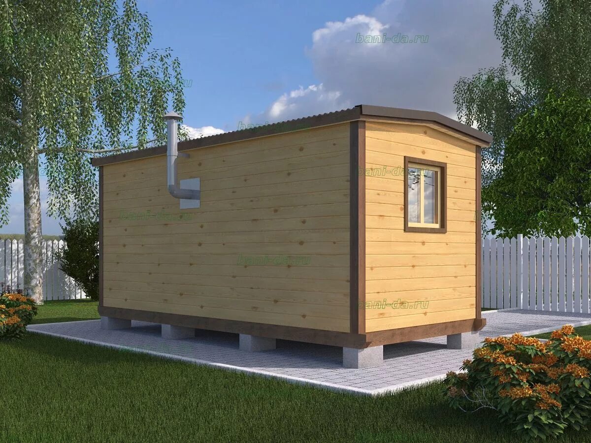 Каркасная баня 3 4 фото Готовая каркасная баня 5х2,3 проект ГК5 ✔ Бани-Да