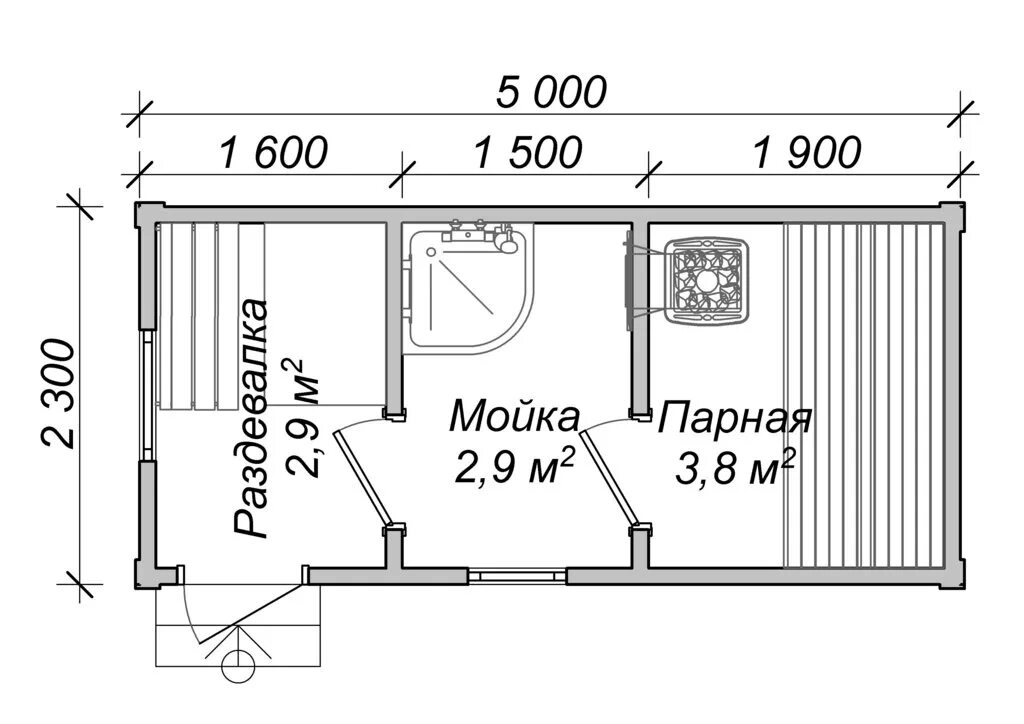 Каркасная баня 3х4 чертежи и размеры Баня, проект 2