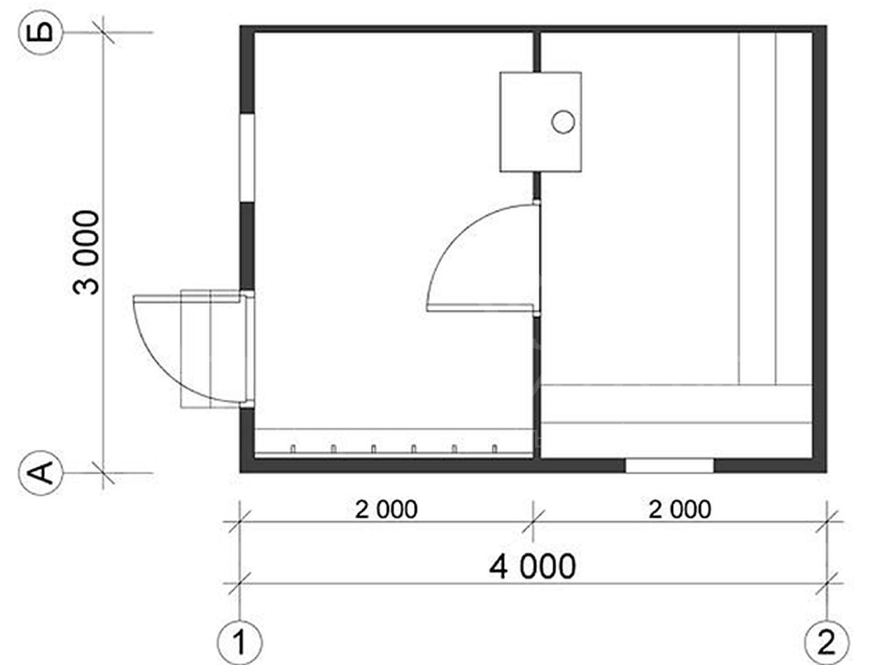 Каркасная баня своими руками чертежи размеры Проект каркасной бани 4x3 Ф-51-68