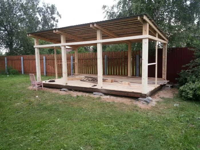 Каркасная беседка фото Открытая беседка 3x6 своими руками. Бюджет 25 т.р - ЯПлакалъ