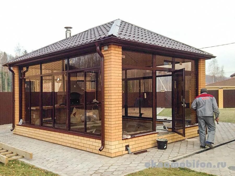 Каркасная беседка закрытая своими руками Закрытая беседка с мангалом (41 фото): теплая зимняя конструкция, утепленное изд