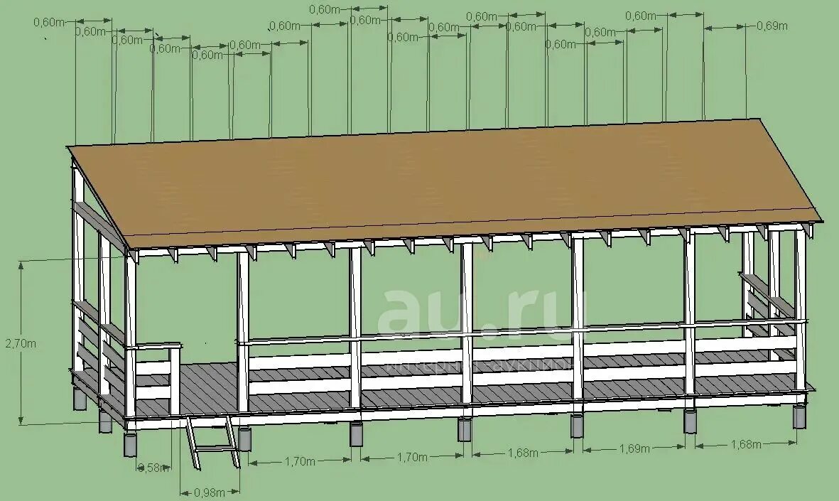 Каркасная веранда к дому чертежи Установка веранды - продать в Красноярске. Срубы, бани, дома на интернет-аукцион