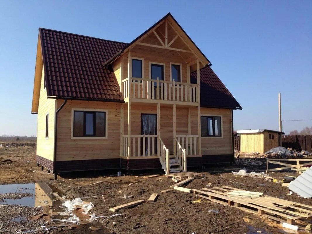 Каркасно щитовой дом под ключ фото Монтаж свай для щитовых домов - услуга "под ключ", цены - Свай-Порт.
