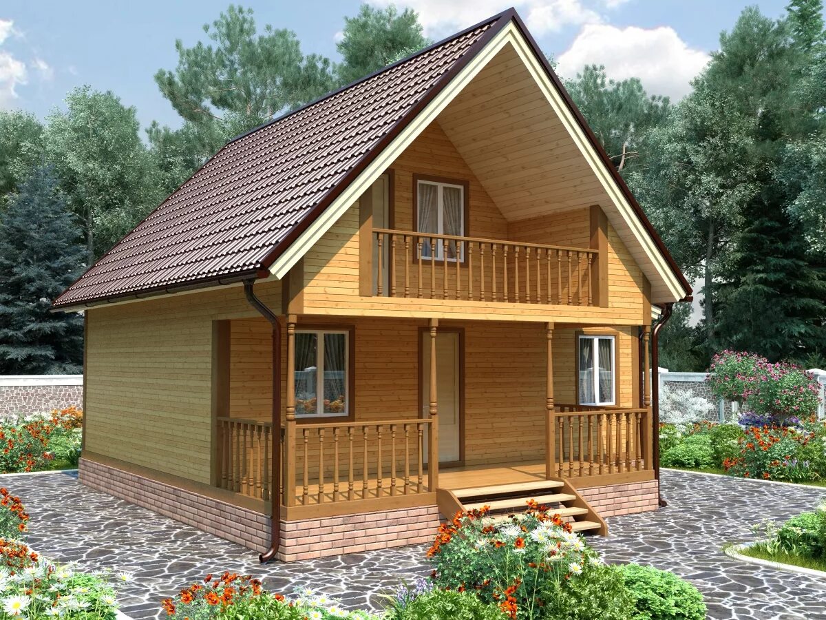 Каркасно щитовые дома проекты фото Проект каркасно-щитового дома СВ51 - компания Свой Сруб