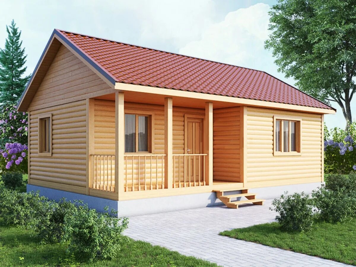 Каркасно щитовые дома проекты фото Дом из бруса 9х6 в Баймаке по проекту BKC строительство под ключ - цена от 82397
