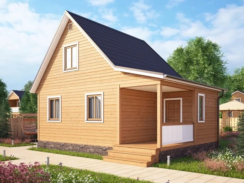 Каркасно щитовые проекты фото цены Дачный дом Практичный в Сарове. Строим под ключ