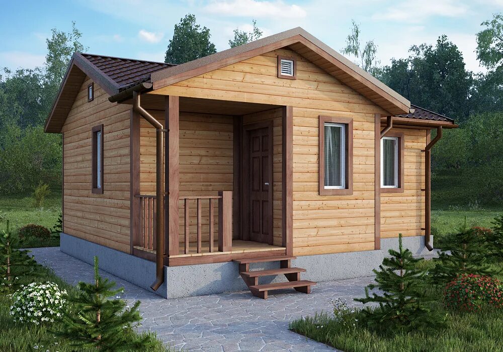 Каркасные бани под ключ проекты фото Баня из бруса 5x7 под ключ в Томске - Крепкий Дом Бани