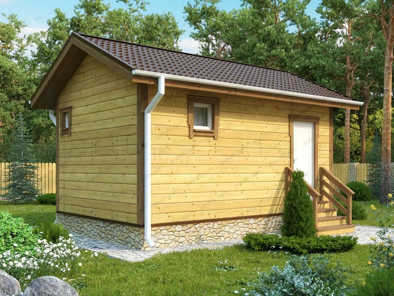Каркасные бани под ключ цена фото Проект бани из бруса 6x4 Диана
