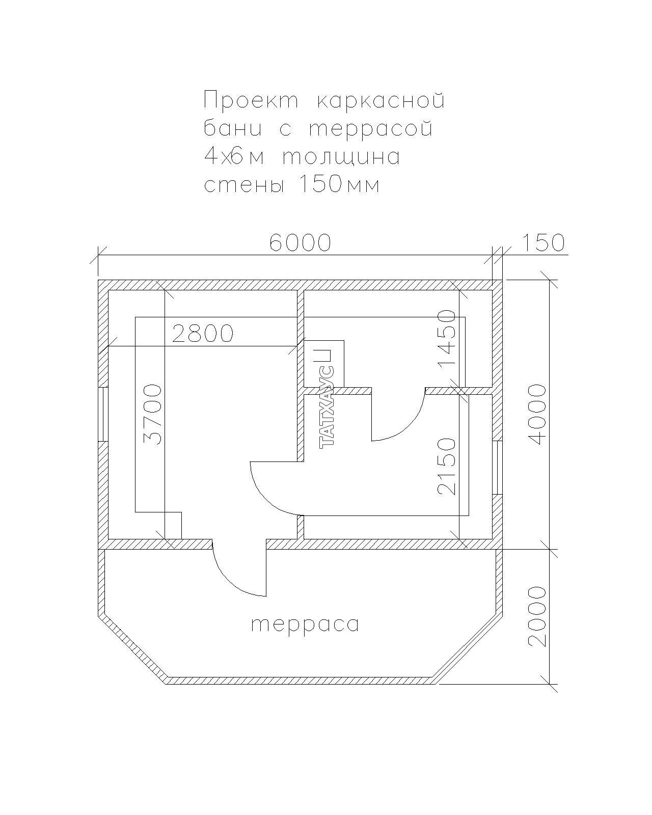 Каркасные бани своими руками проекты чертежи Каркасная баня с террасой 4х6 м - Татхаус