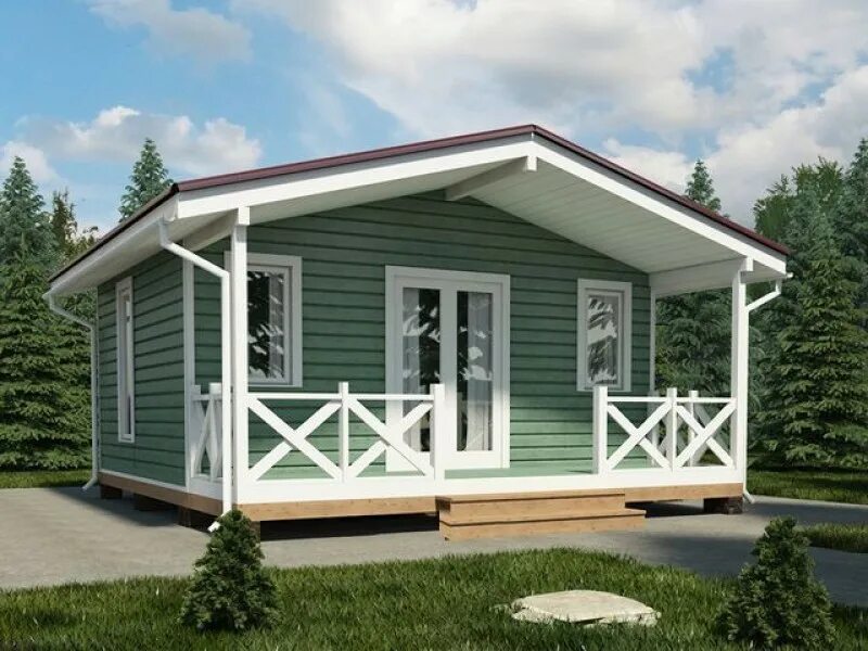 Каркасные дачи проекты фото и цены Дачный дом 40 Бригитта - КаркасПлюс