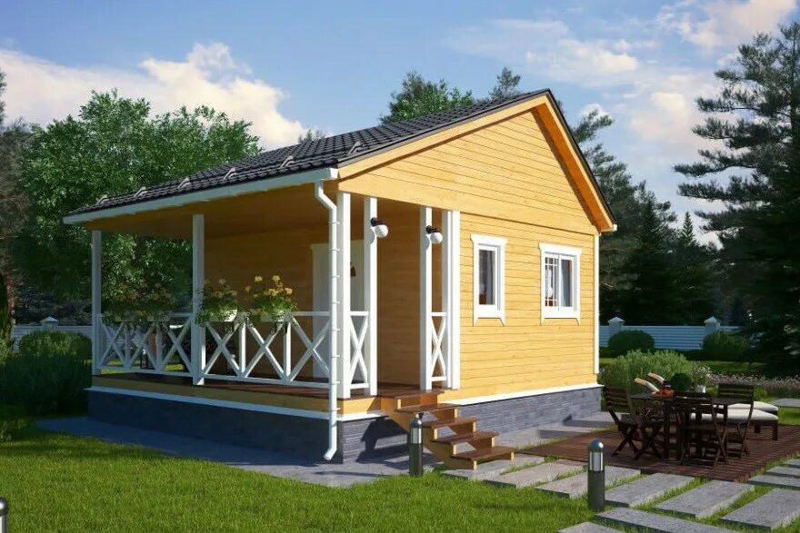Каркасные дачные дома проекты фото и цены Каркасный дачный домик Д-10, 6 на 4 метра, заказать в Санкт-Петербурге