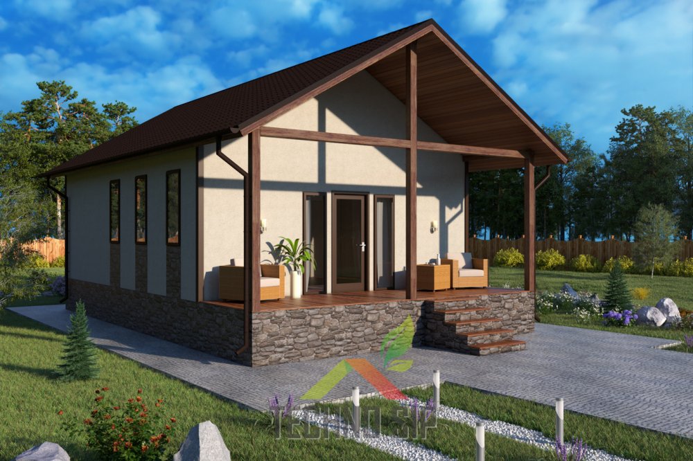 Каркасные дома 100 кв проекты фото Проекты домов площадью 60 м² из СИП-панелей - TechnoSIP