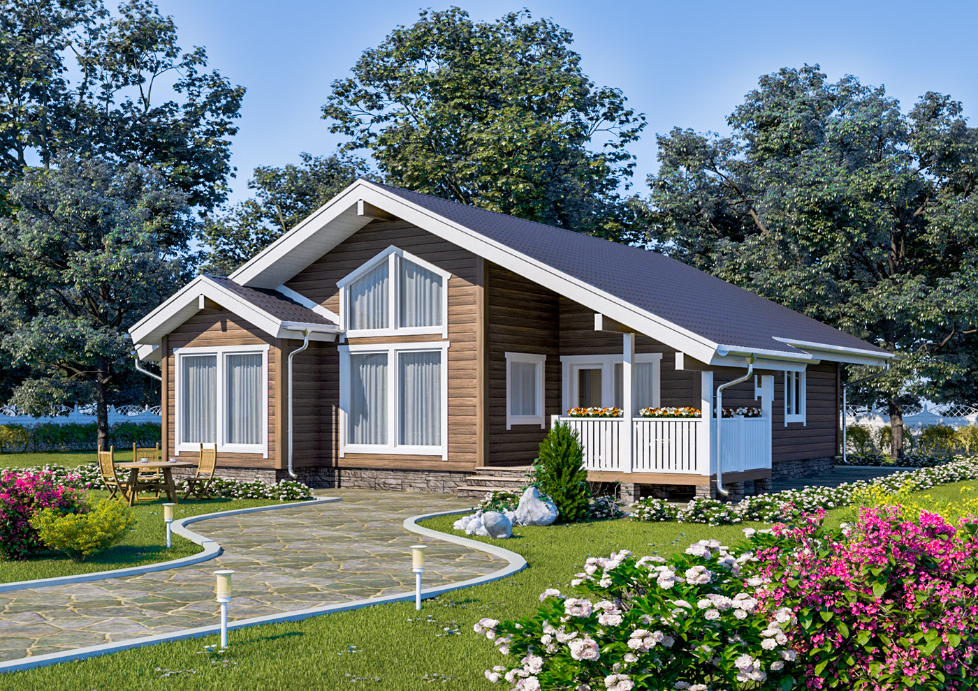 Каркасные дома 100 кв проекты фото Wooden House :: Behance