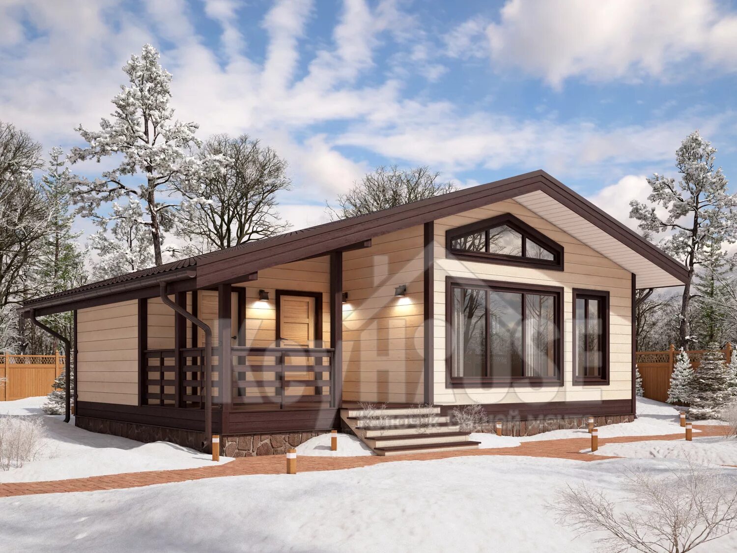 Каркасные дома брянск фото Каркасный дом КД № 60 9x10 под ключ в Великом Новгороде