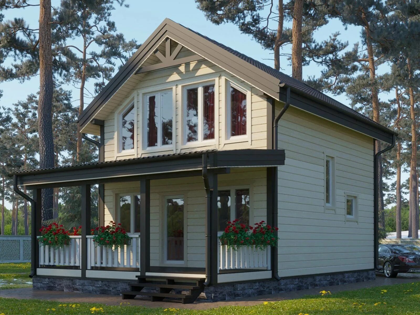 Каркасные дома для дачи проекты фото Небольшой каркасный дом фото - DelaDom.ru