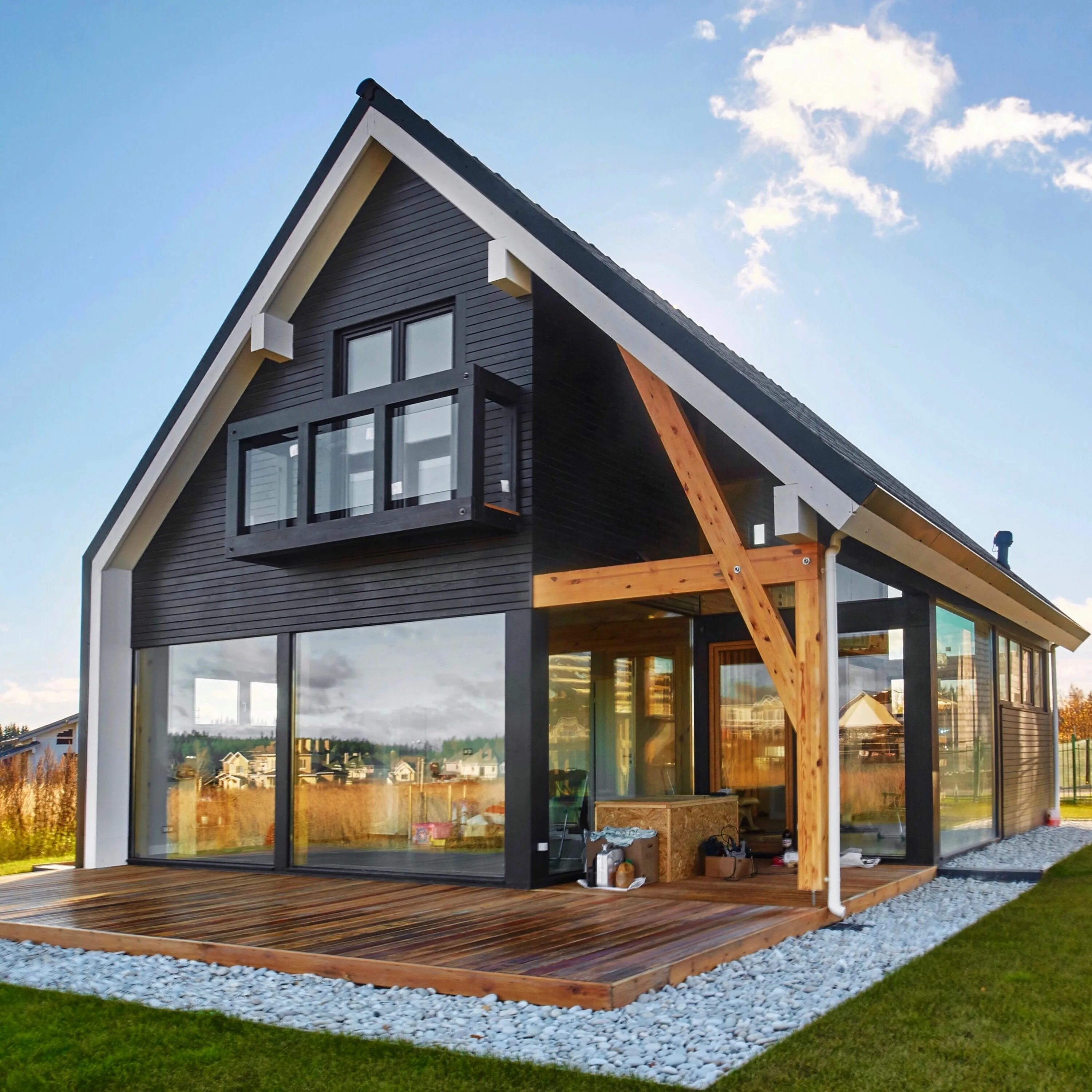 Каркасные дома под ключ цены фото Проект "Эйндховен" Modern barn house, Barn style house, House exterior