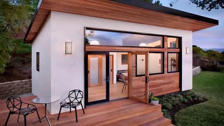 Каркасные дома с односкатной крышей фото Modern Tiny House Building And Architecture Ideas in 2019 Backyard guest houses,
