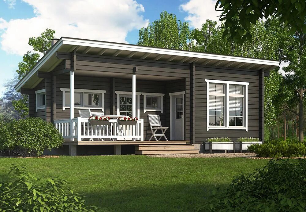 Каркасные дома террасой проекты фото Kuusamo Hirsitalot Halme Tiny house design, House design, House exterior