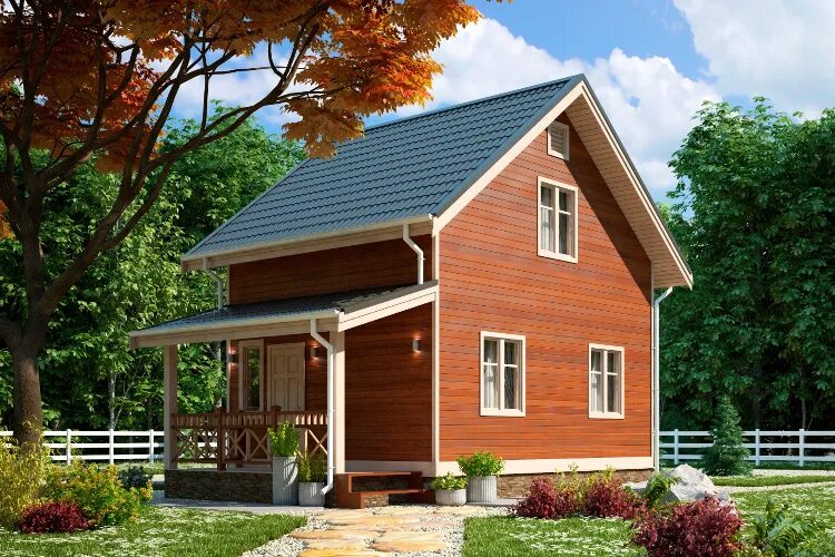 Каркасные дома в туле фото Проект дома Фаворит 6х5 - цена от 1457000 руб: фото, характеристики, строительст