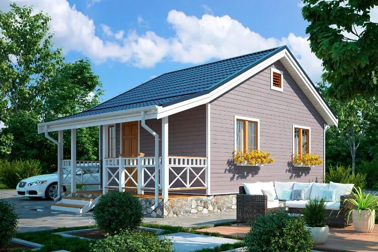 Каркасные дома в тюмени фото цена Проект дома Ока 6x5 - цена от 1132000 руб: фото, характеристики, строительство п